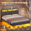 Upholstered Bed Frame with Storage Headboard - Platform Floating Design-760314200-760314202