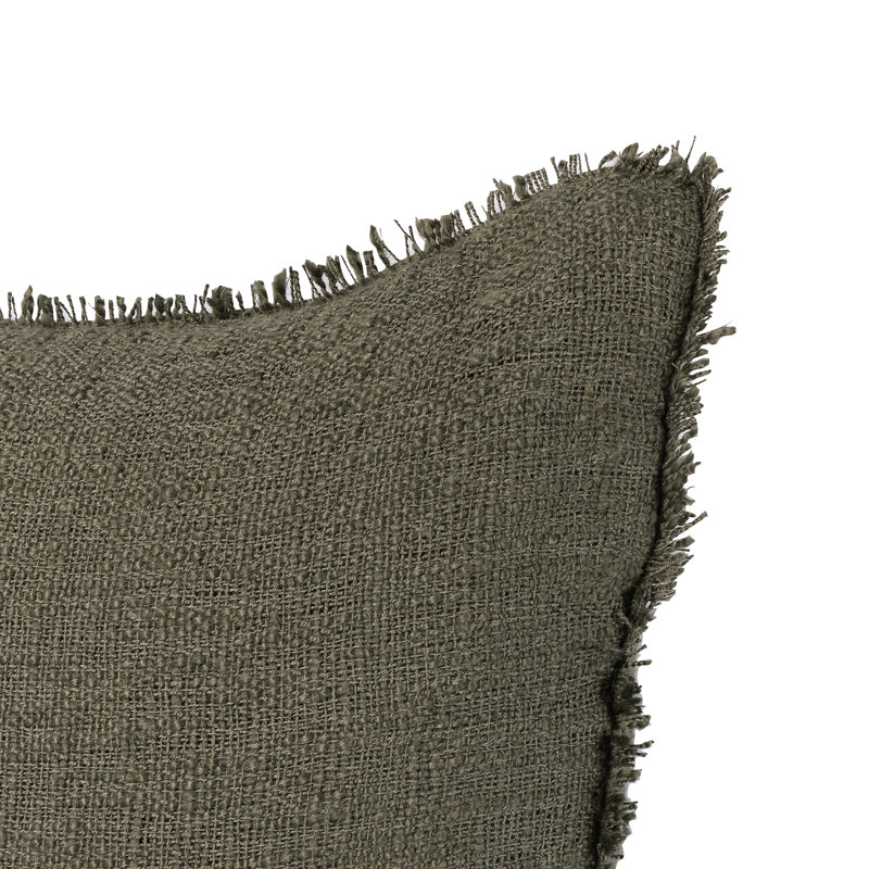 Tarbett Indoor/Outdoor Pillow Cover & Insert, Textured Olive, Square
