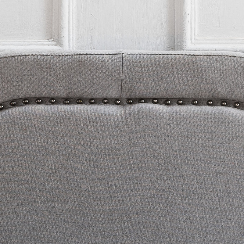 Headboard - Grey, Fabric Covered, Iron, Adjustable For Full And Queen Beds, 52.5" H X 62.68" W 3" D & High Wide Deep