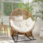 Fauteuil à bascule d'extérieur avec coussin Calcedonio-1313012077