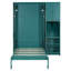 Lit escamotable mural simple avec bibliothèque, armoire supérieure, bureau extensible et rangement latéral-1464494467