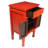 Oriental End Table With Antique Matte Lacquer Finish in Red