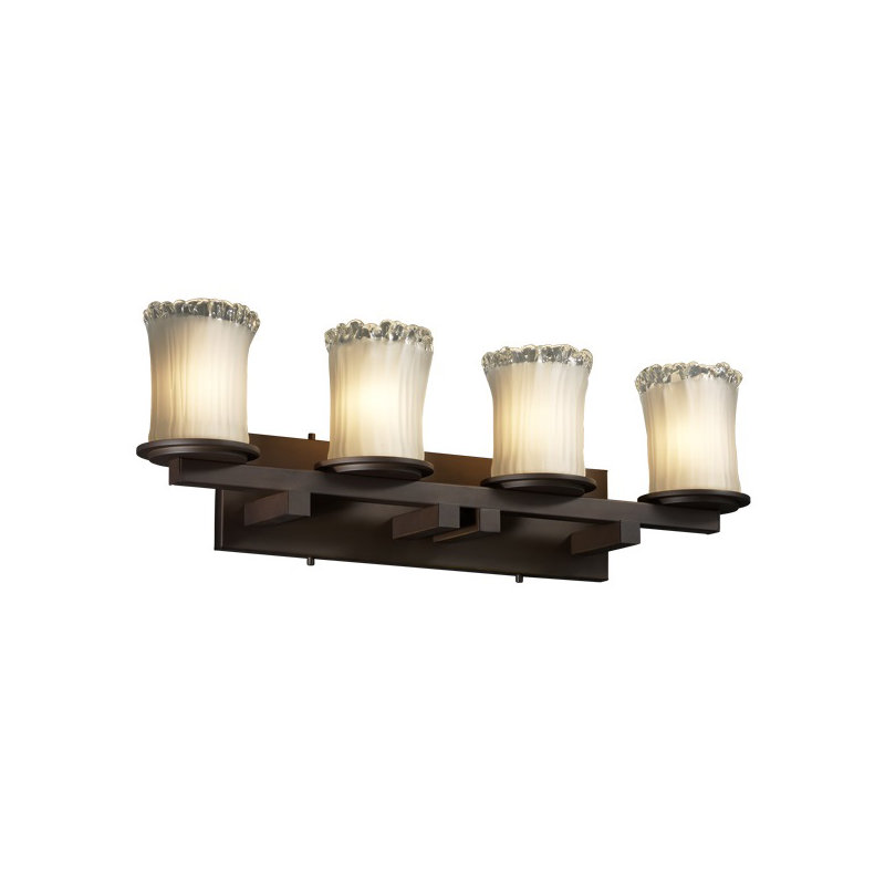 Leroux 4 - Light Vanity Light, Dark Bronze, White Frosted