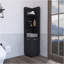 Armoire de coin de 62 po de hauteur avec tablette à 3 niveaux et 2 portes, noir