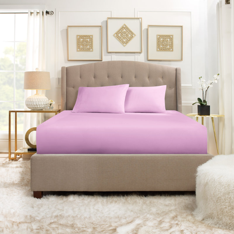 Microfiber Sheet Set, California King Sheet Set with 2 Pillowcases, Lavender Dream