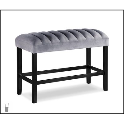 6-Piece Contemporary Counter Height Dining Set With Square Faux Marble Table, Black Finish Upholstered Chairs And Bench, Channel Tufting, Solid Wood Construction