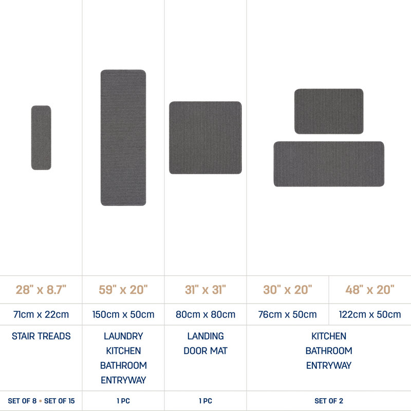 Arturas Stair Tread, Gray