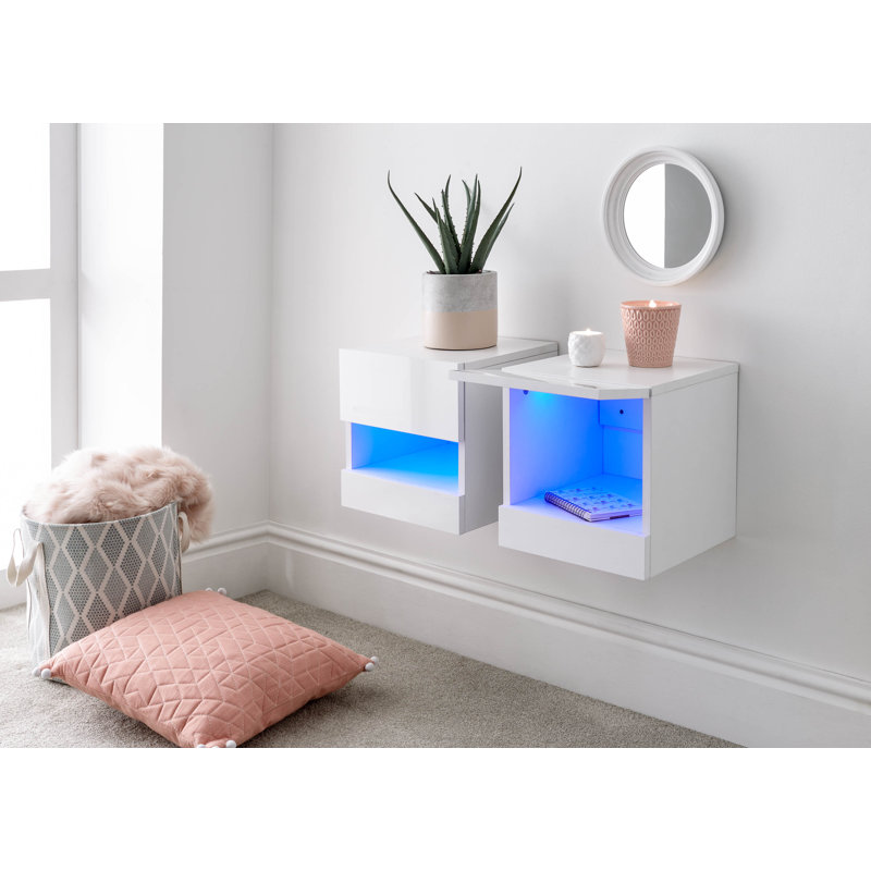 Flack 29.6 cm W Bedside Table, White