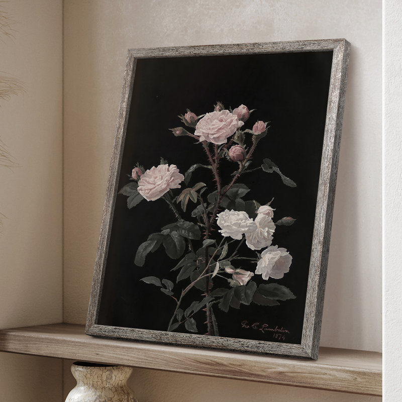 Impression florale vintage encadrée Lxxxi - bois massif