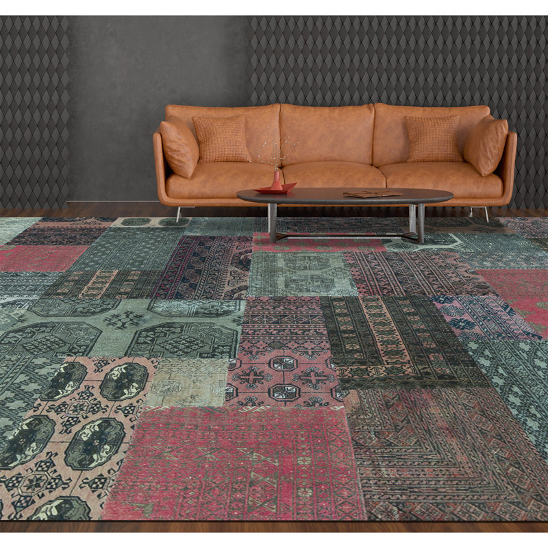 Afghan Wool Patchwork Area Rug