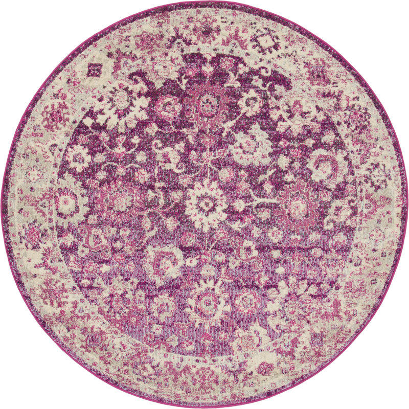 Kalf Purple/Ivory Rug, Round 99cm