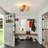 3-Light Dimmable Flush Mount Ceiling Light With Colorful Bubble Glass-1135390281