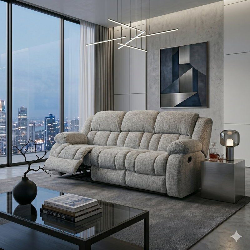 Maegen Recliner, Gray 100% Polyester