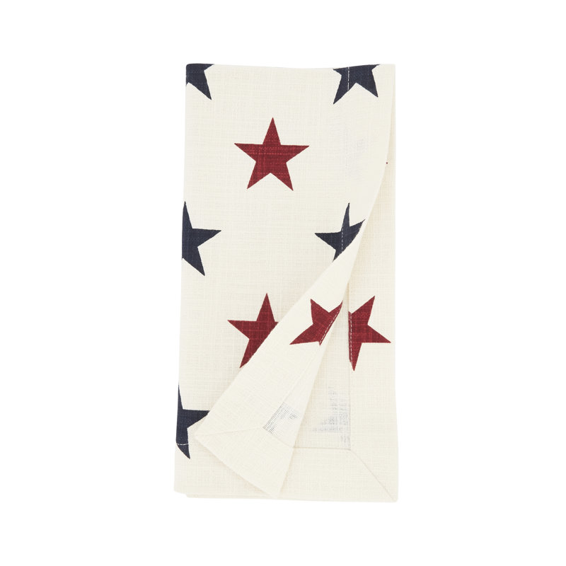 Americana Stars Napkin (Set of 4) – Patriotic Star Pattern Table Linen for Memorial Day, Fourth of July & Everyday Entertaining