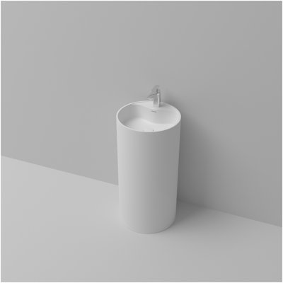 Lavabo de salle de bain à piédestal à surface solide 66S-08