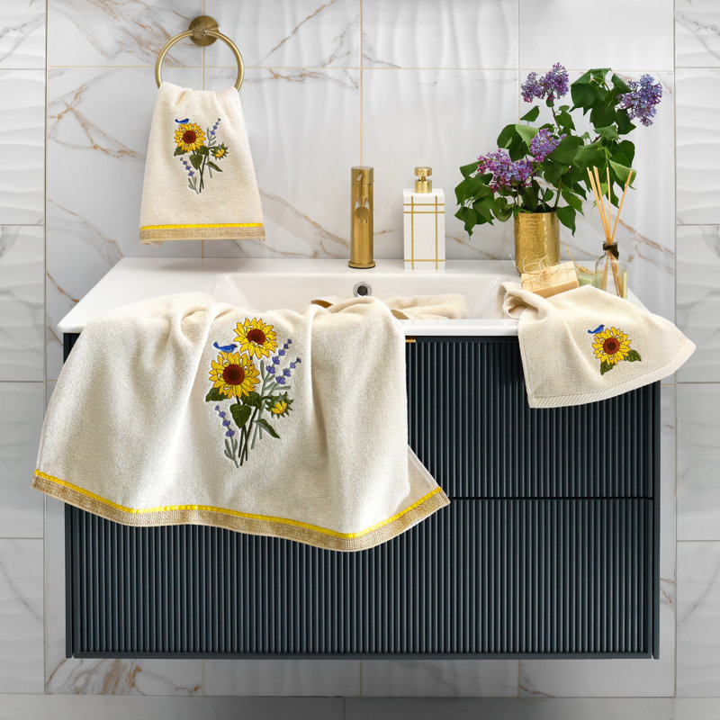 4 Piece 100% Turkish Cotton Towel Set, Beige
