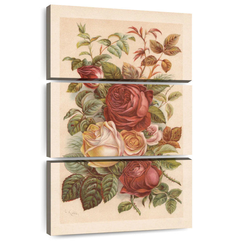 Harnek Roses Chromolithograph, 74" H x 48" W