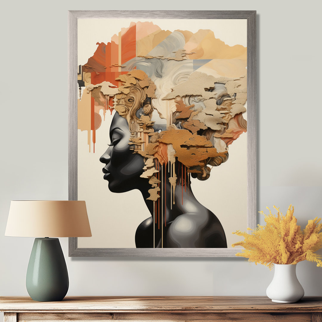 Minimalism African Woman Portrait - African Art Canvas Art Design Art