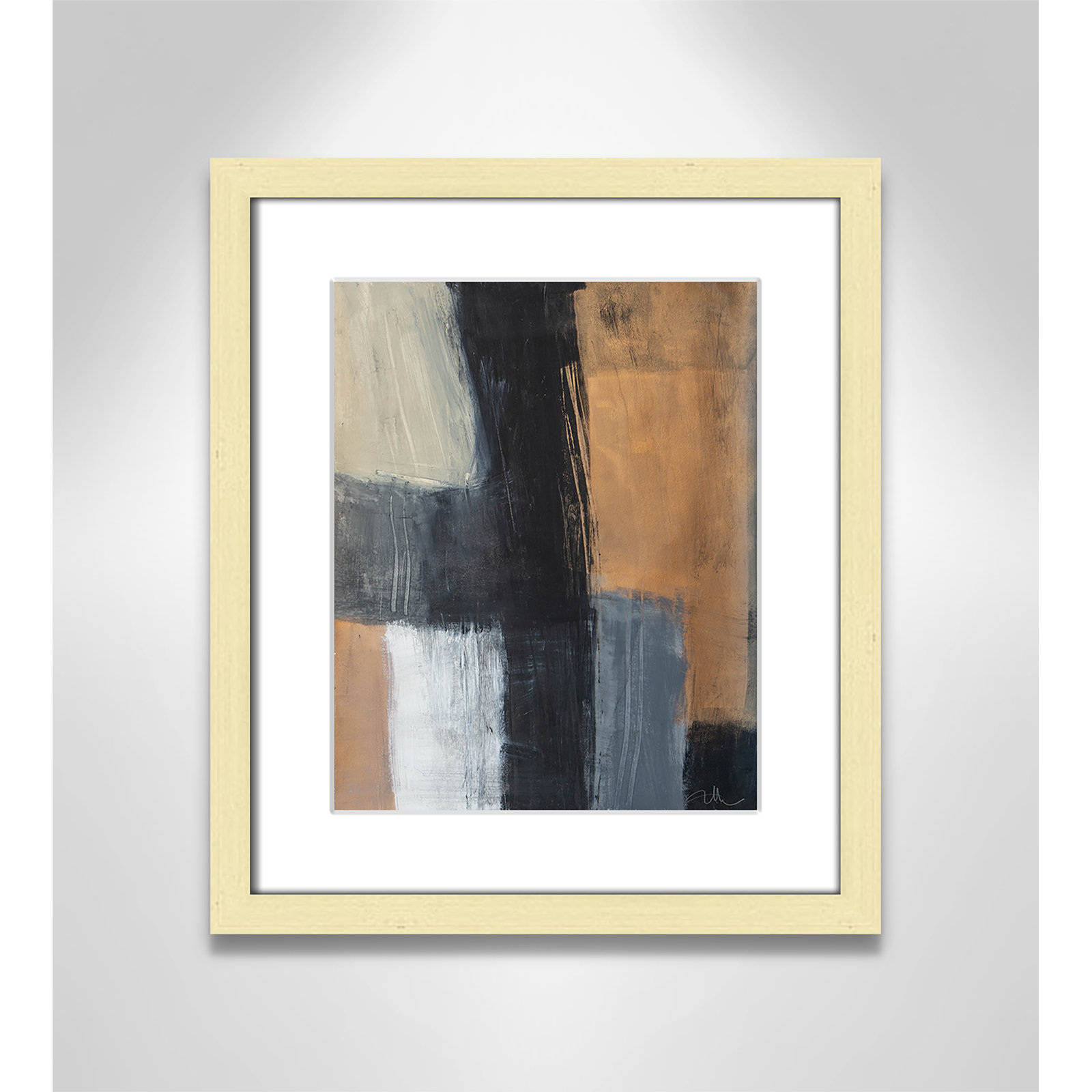 Calderon "Metallic Slate II" Print, 15" H x 13" W x 1.25" D, Gold Single Picture Frame, Yes