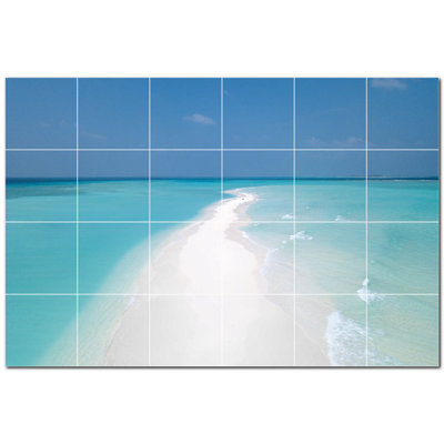 Beach Photo 12'' x 12'' Satin Ceramic Decorative Mural
