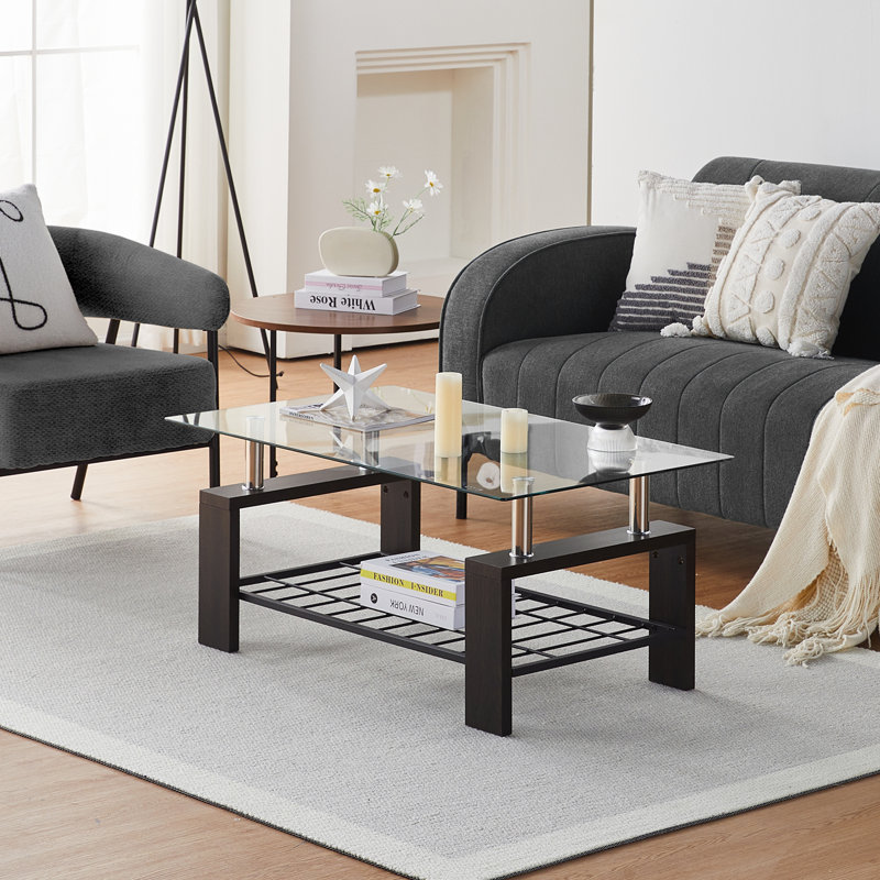 Bassel Four Leg Coffee Table, Black