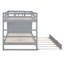 Lit superposé double au-dessus de double avec gigogne simple, escalier à 4 tiroirs et structure en pin massif, aucun sommier nécessaire, gris-139636209