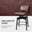 Tabouret de bar rotatif en simili cuir Lafrance avec coussin de dossier amovible et pieds en bois massif (ensemble de 2)-1289281084