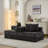 Chenille Convertible Sofa Bed: Foldable Mattress Couch, Floor Lounge, Armrest Support-299494759
