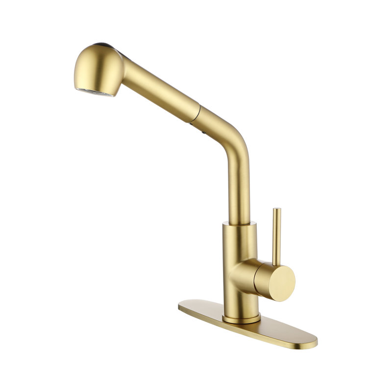 Fapully Pull Out Kitchen Faucet, Brushed Gold