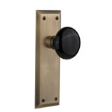 New York Plate with Black Porcelain Door Knob