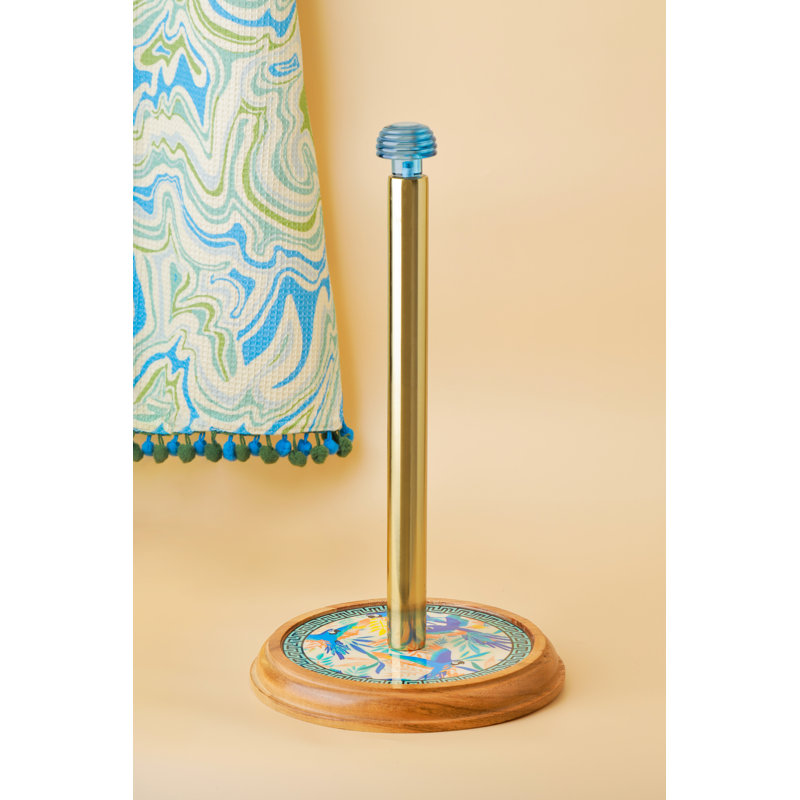 Tropical Aviary Enamel Paper Towel Holder