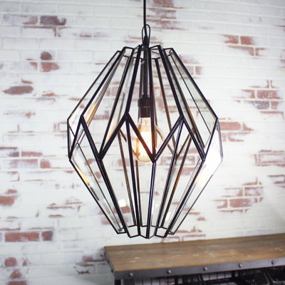 Luminaire suspendu Bishop en verre transparent