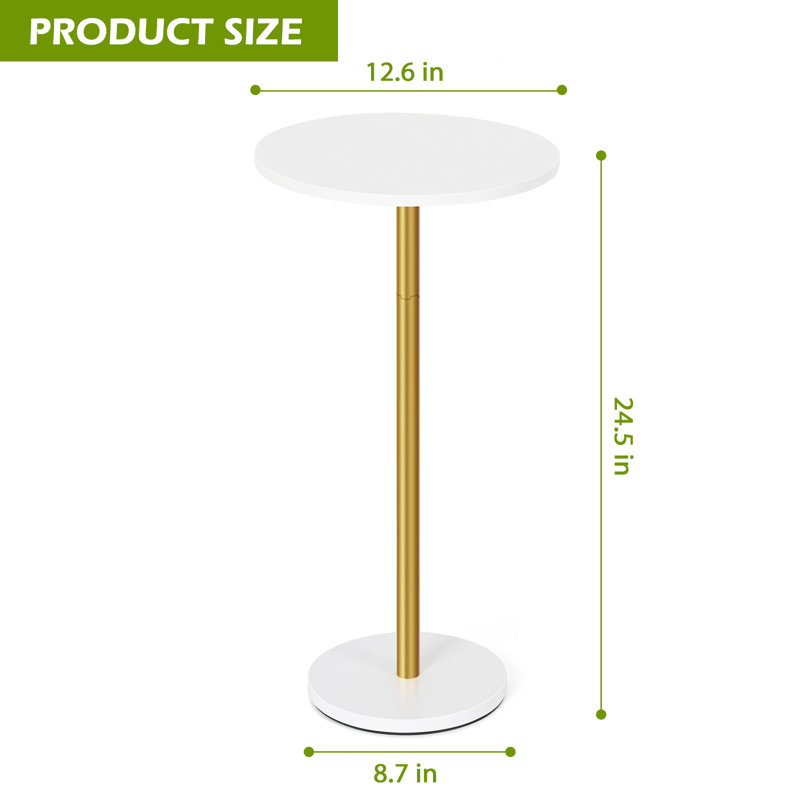 Bamboo End Table, Rustic & Practical, White/Gold