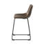 Ensemble de 34,5 po de 2 tabourets de bar en similicuir, siège de selle élégant avec structure en métal, idéal pour un îlot de cuisine, un bar ou une salle à manger, style industriel moderne, brun-1388022929