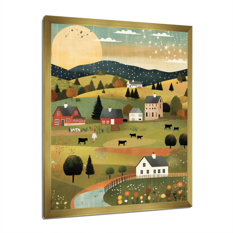 Country Vistas sur impression sur toile, Cadre doré à une seule photo, H 32 po x l 24 po x P 1 po