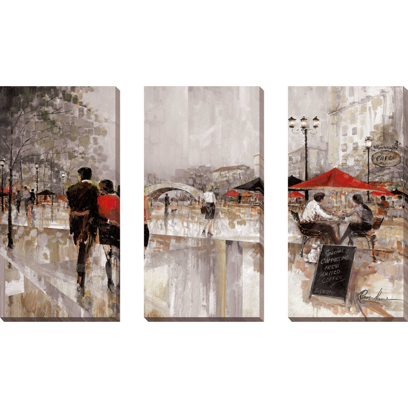 "Riverwalk Charm", ensemble de 3 impressions sur toile