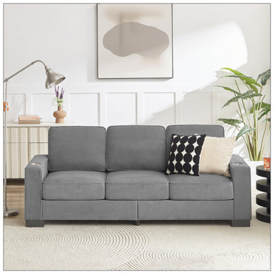 Canapé 83,86 po en tissu Snowfleece, canapé moderne compressé, canapé 3 places, meubles de salon, de chambre à coucher et de bureau