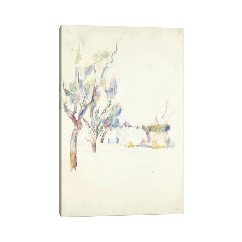 Amandiers En Provence (Allee Du Jas De Bouffan) 1900 by Paul Cezanne - Wrapped Canvas Painting