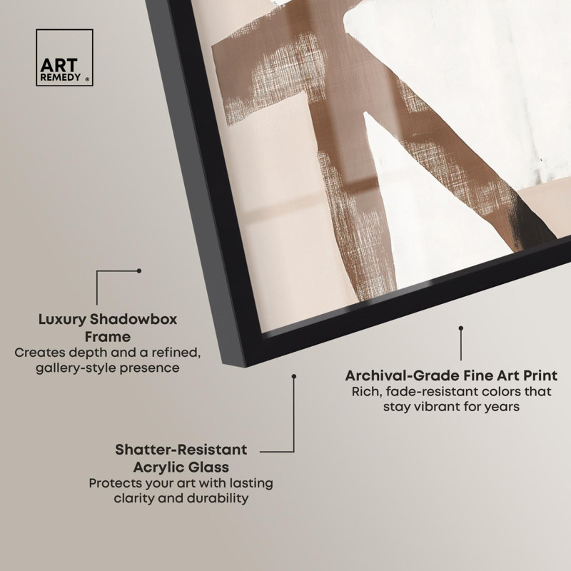 «Deconstrstruction Form I Brown Decor Shadowbox» par Art Remedy, H 37 po x l 31 po, Noir