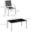 Ensemble repas 7 pièces avec table et 6 chaises empilables, noir