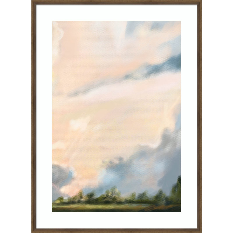 «Cloud II» par Miraval - impression encadrée, L 30 po x H 41 po x P 2 po, Cadre bronze