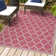 Trebol Moroccan Trellis Textured Weave Fuchsia/Light Gray Indoor/Outdoor Rug