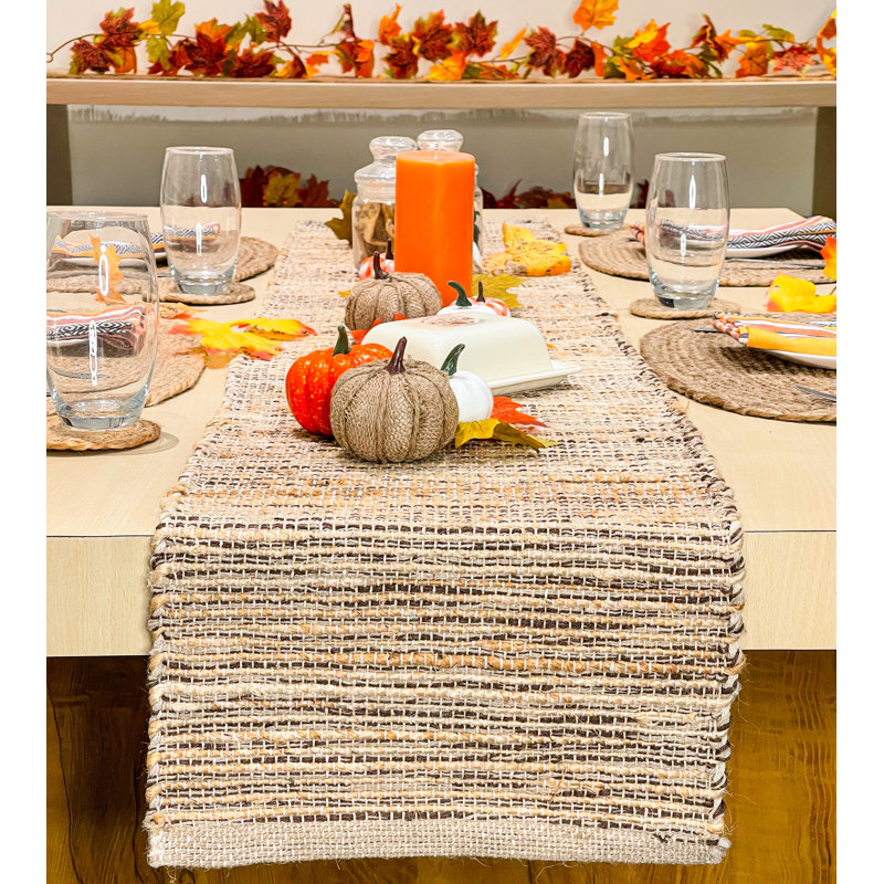 Chemin de table Pingham, Naturel / brun, 72 po x 13 po