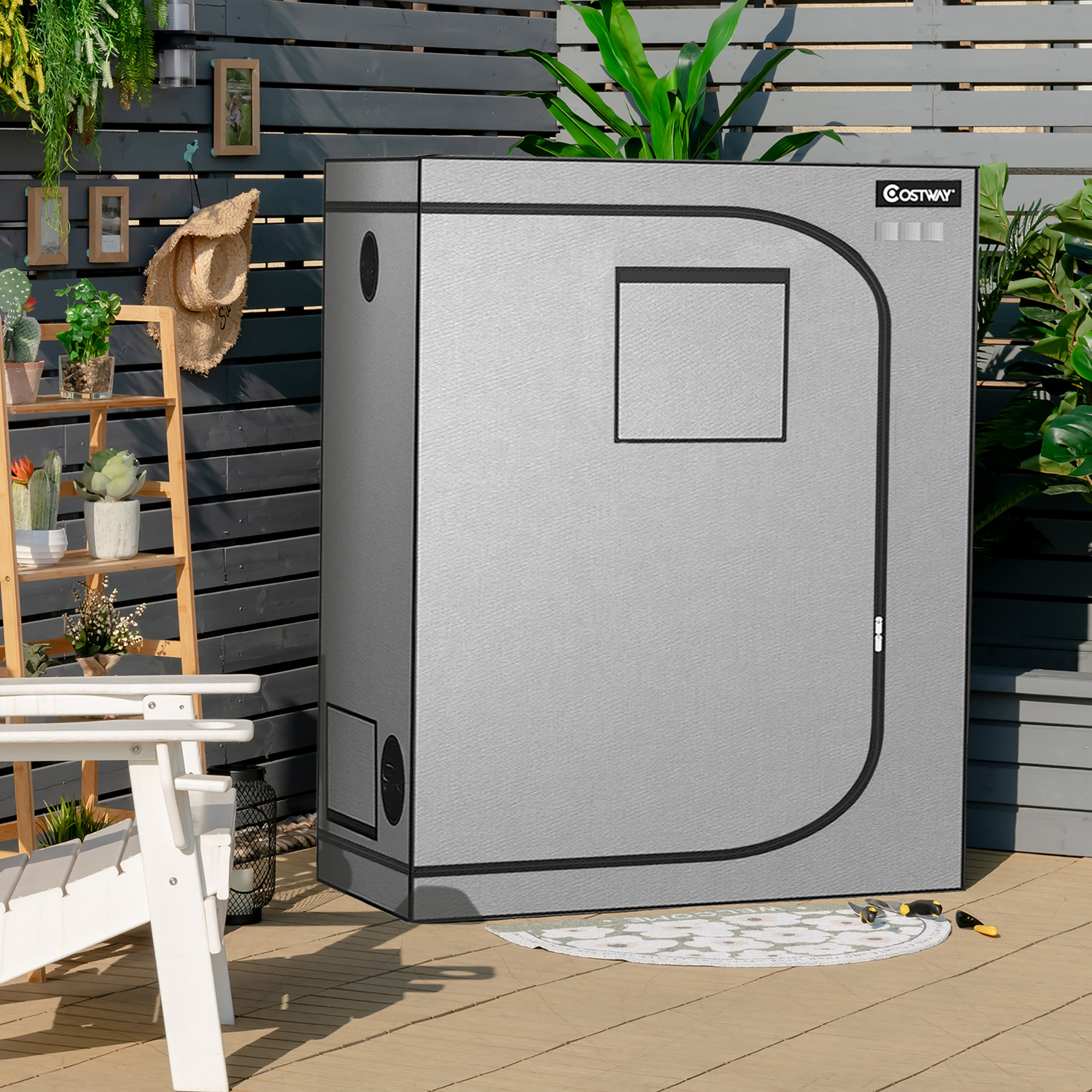 Tente Culture SunStream 80x80x160cm - Oxford 600D - Fenêtre Observation - Hydroponie Et Croissance Plantes