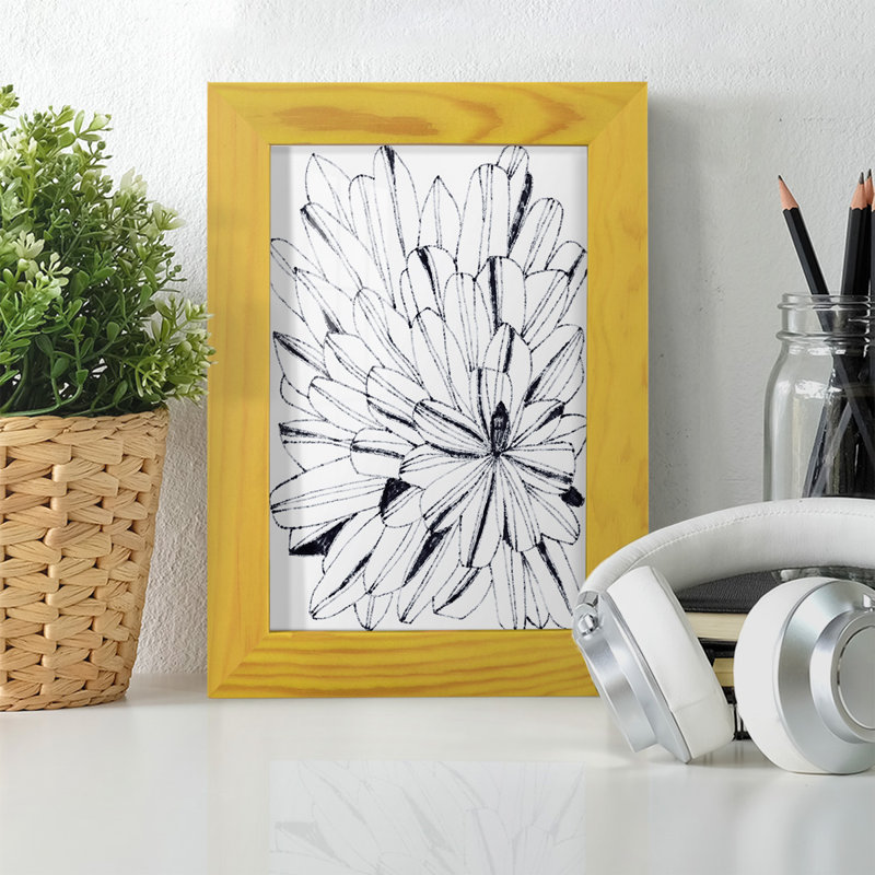 Kaléidoscope monochrome II - impression, H 6 po x l 4 po x P 1 po, Papier avec cadre jaune