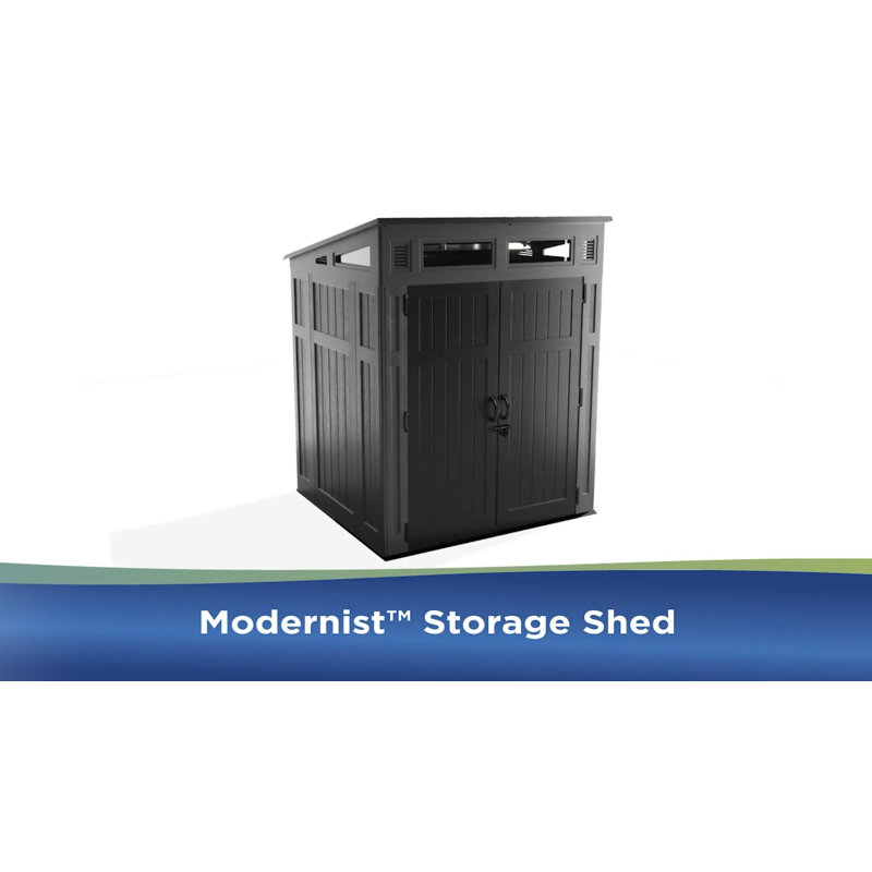 Peppercorn Black Resin Vertical Storage Shed with Windows