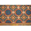 Tapis bleu / beige / rouge en laine noué à la main de conception unique 9 pi x 12 pi Needlpoint