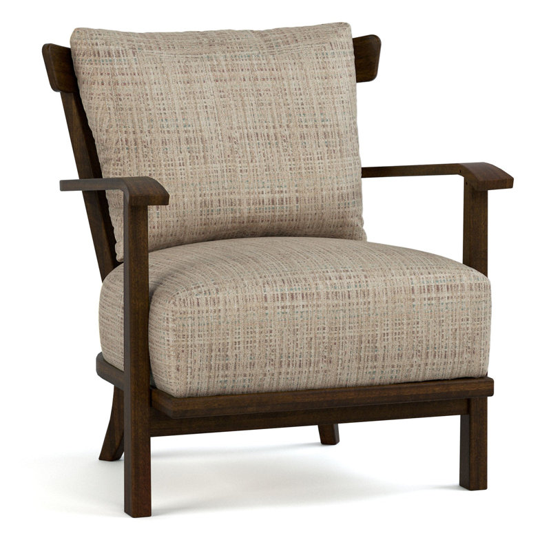 Hudson Valley Wood-Frame Chair, Brown Polyester Blend