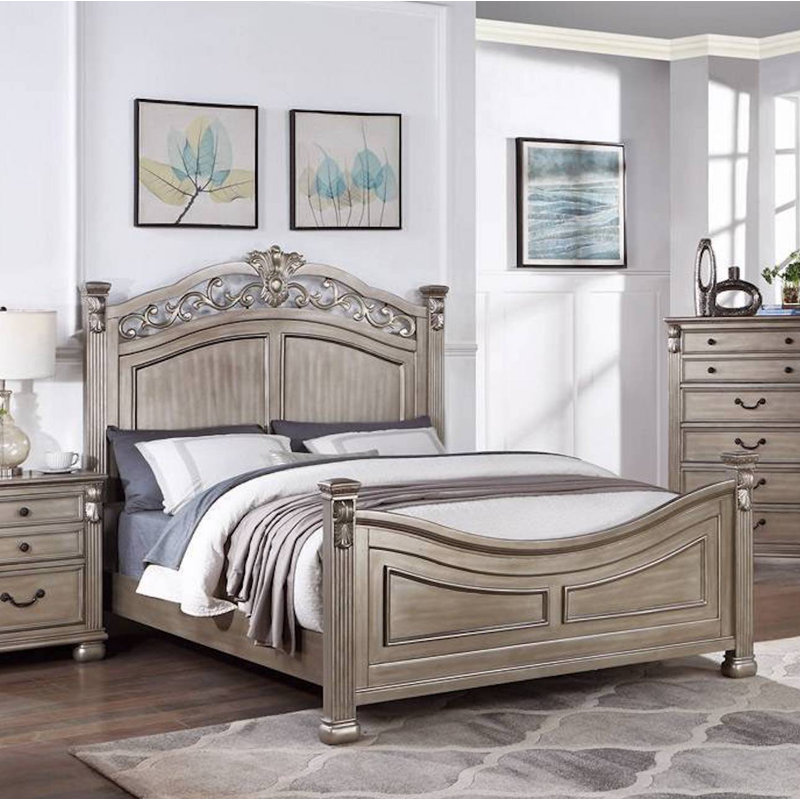 Efim Standard Bed, California King, Silver