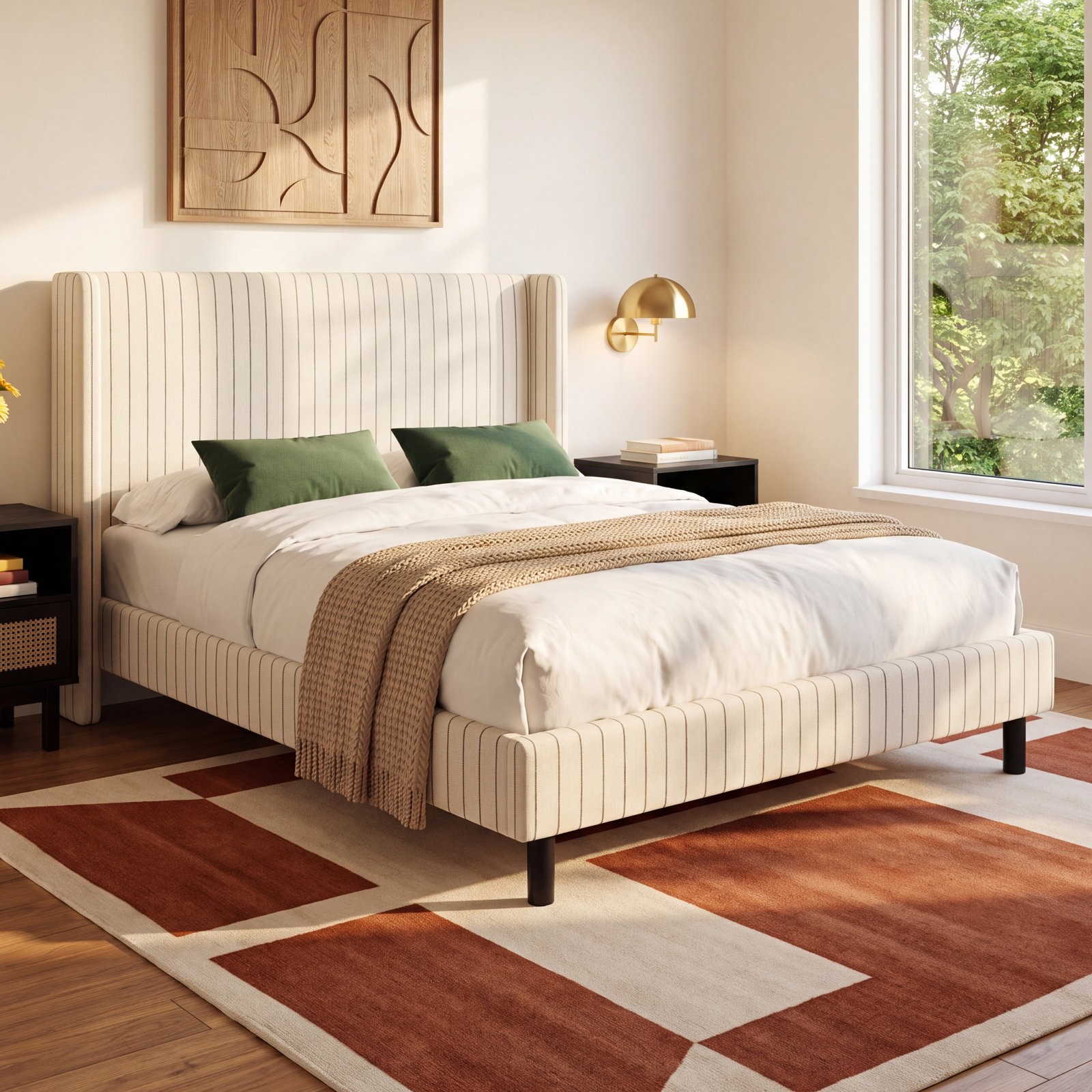 Tilly Wingback Bed, Twin, Classic Elephant Boucle